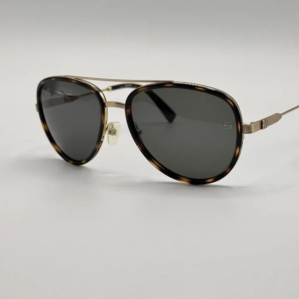 Ermenegildo Zegna Sunglasses EZ0008 28N Mens Tortoise Aviator Green Lens 58mm
